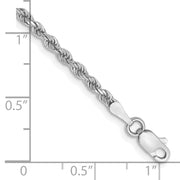 10k White Gold 2.25mm Diamond-cut Rope Chain