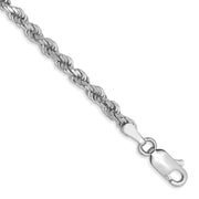 14k White Gold 3mm D/C Rope with Lobster Clasp Chain
