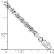 14k White Gold 3.5mm D/C Rope with Lobster Clasp Chain
