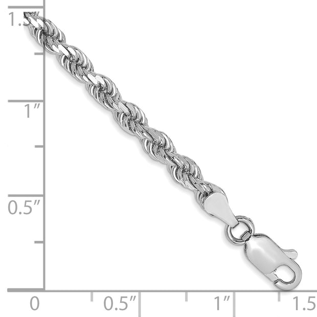 14k White Gold 3.5mm D/C Rope with Lobster Clasp Chain