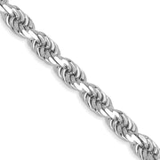14k White Gold 3.5mm D/C Rope with Lobster Clasp Chain
