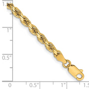 14K 3.75mm D/C Rope with Lobster Clasp Chain