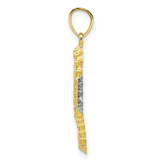10K w/Rhodium Seahorse Charm