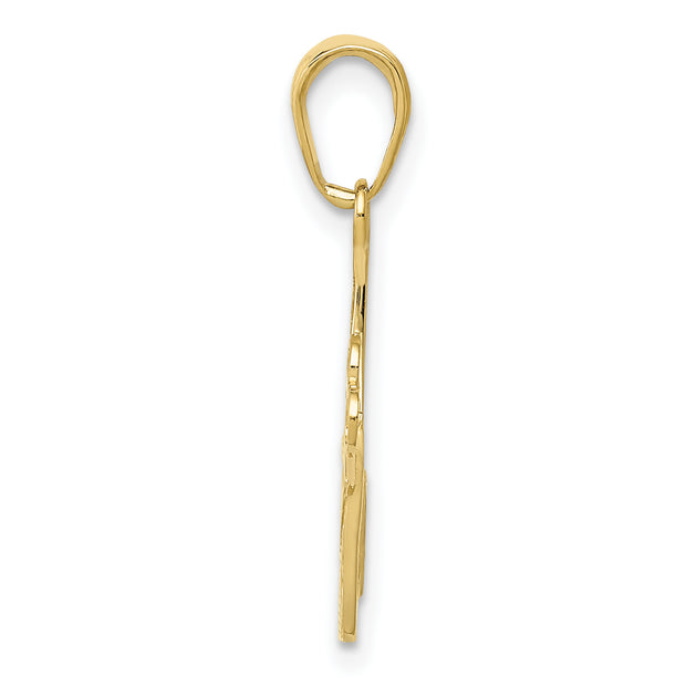 10K Comb and Scissors Charm