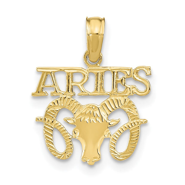 10K ARIES Zodiac Charm