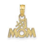 10K Polished &num;1 MOM Pendant
