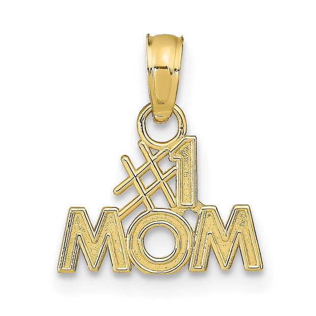 10K Polished &num;1 MOM Pendant
