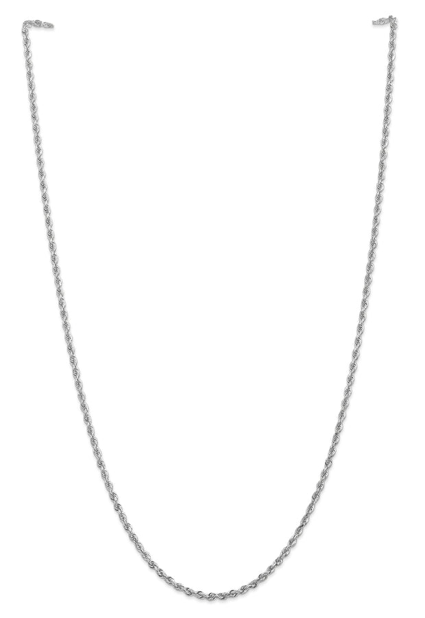 10k White Gold 2.75mm D/C Quadruple Rope Chain