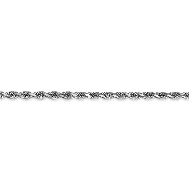 10k White Gold 3mm D/C Quadruple Rope Chain