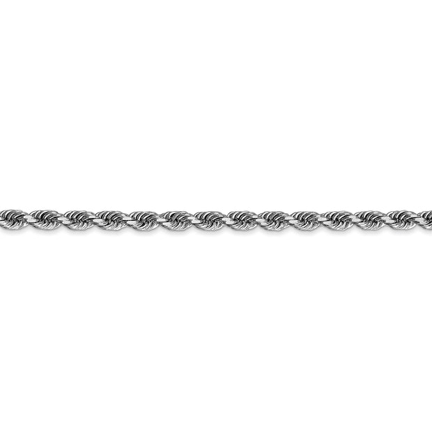 10k White Gold 3.35mm Diamond Cut Quadruple Rope Chain