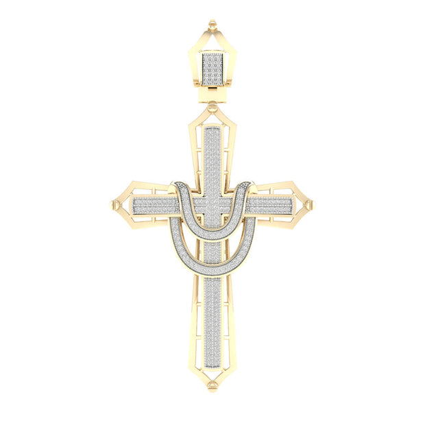 10K 0.55ct Diamond Cross Pendant