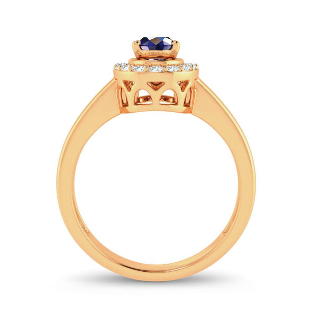 14K 0.15ct Diamond Sapphire Ring