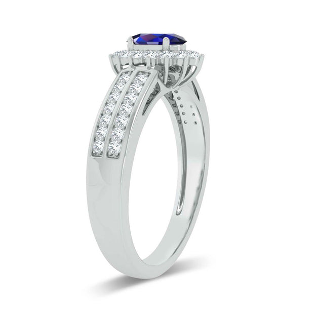14K 0.25ct  Diamond  Sapphire  Ring