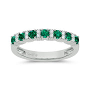 14K 0.10ct Diamond Emerald Ring