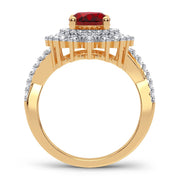 14K 0.70CT Diamond Ruby Ring