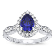 14K 0.28CT Diamond Sapphire Ring