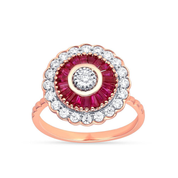14K 0.40CT Diamond Ruby Ring