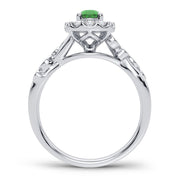 14K 0.27CT Diamond Emerald Ring