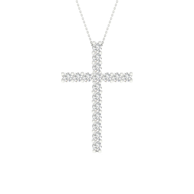 14K 0.50CT Certified Lab Grown Diamond Cross Pendant ( IGI Certified )