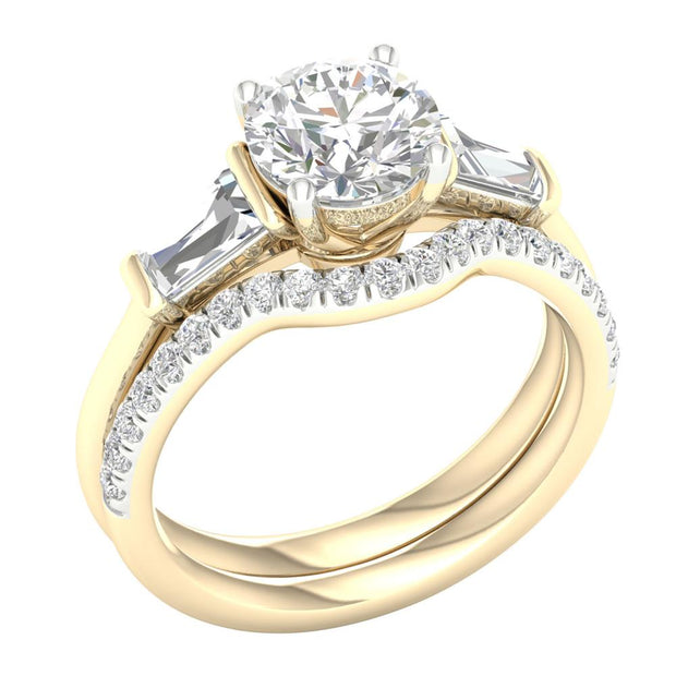 14K 2.15ct Lab Grown Bridal Set