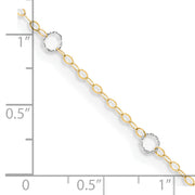 14k Two-Tone Circle 9in Plus 1in ext  Anklet