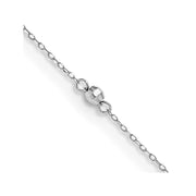14K White Gold Mirror Beaded 9in Plus 1in ext. Anklet