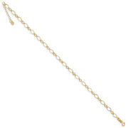 14k Fancy Link 9in with 1in ext Anklet