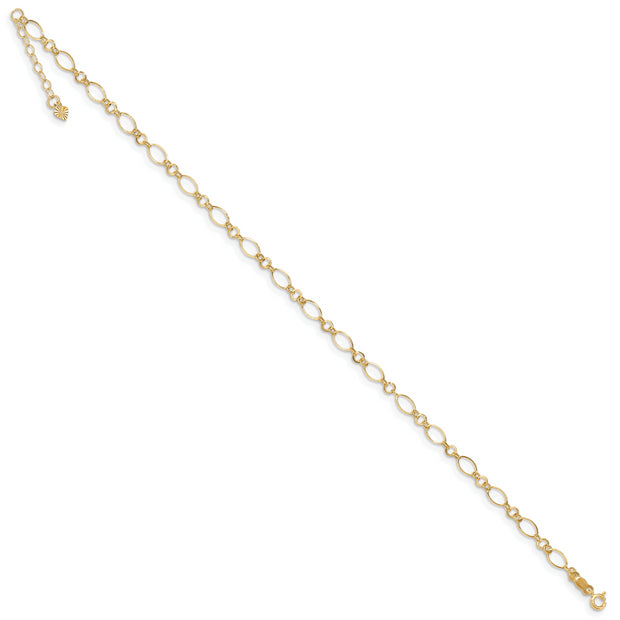 14k Fancy Link 9in with 1in ext Anklet