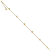 14k Diamond-cut Bead w/ 1in ext. Anklet