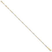 14K Two-Tone Polished 9in Plus 1in ext. Anklet