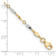 14K Two-Tone Polished 9in Plus 1in ext. Anklet