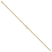 14k Fancy Heart 9inch Anklet