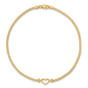 14k Fancy Heart 9inch Anklet