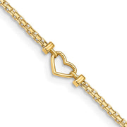 14k Fancy Heart 9inch Anklet