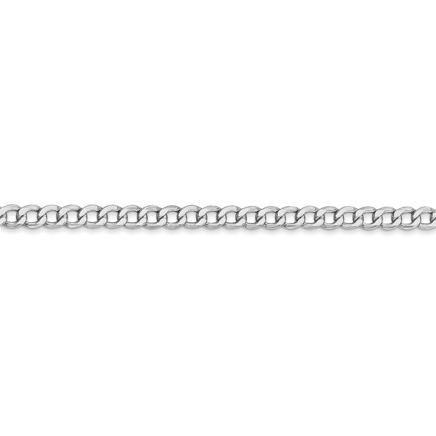 14k WG 3.35mm Semi-Solid Curb Chain