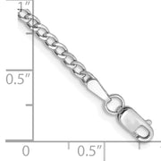 14k WG 2.5mm Semi-Solid Curb Chain Anklet