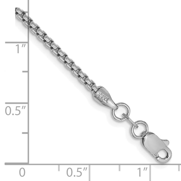 14k WG 1.75mm Semi-Solid Round Box Chain