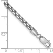 14k WG 3.6mm Semi-Solid Round Box Chain