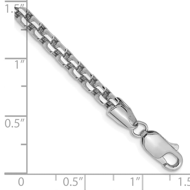14k WG 3.6mm Semi-Solid Round Box Chain