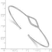 14k White Gold Flexible Diamond Cuff Bangle