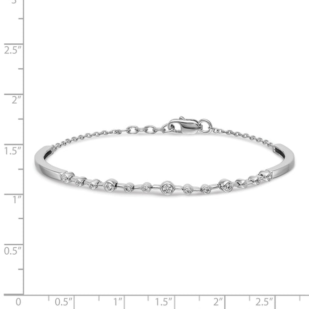 14k White Gold Diamond Bangle Bracelet
