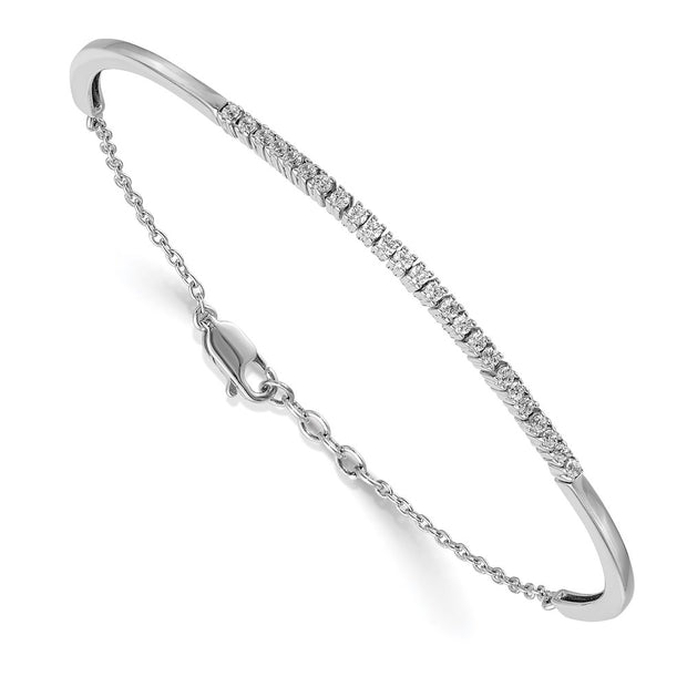 14k White Gold Diamond Bangle Bracelet