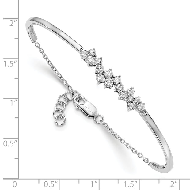 14k White Gold Diamond Bangle Bracelet