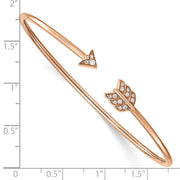 14k Rose Gold Diamond Arrow Cuff Bangle