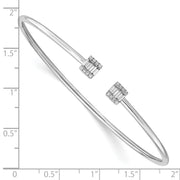 14k White Gold Diamond Cuff Bangle