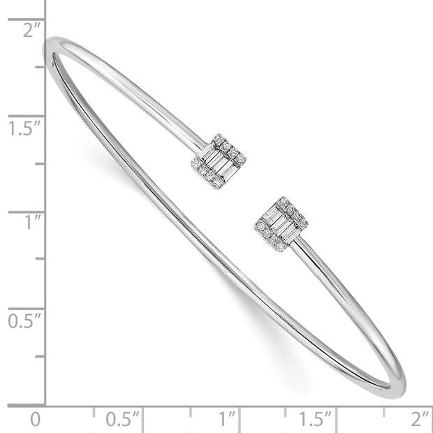 14k White Gold Diamond Cuff Bangle