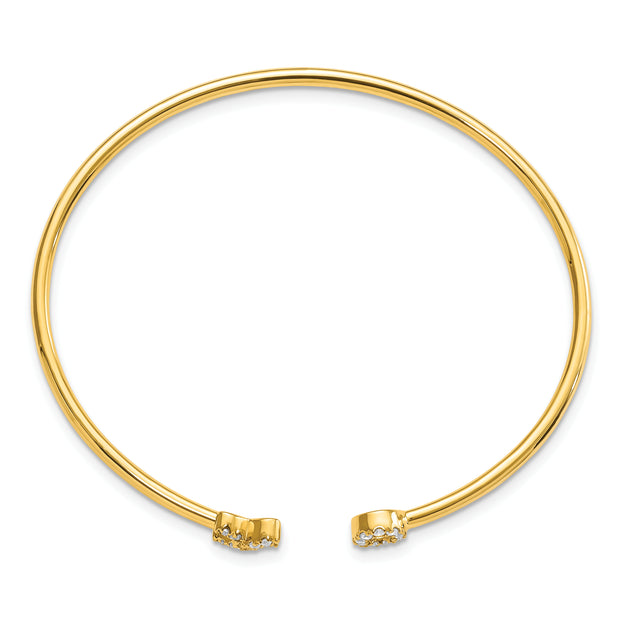 14k Diamond X & O Cuff Bangle