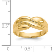 14k Polished Twisted Dome Ring