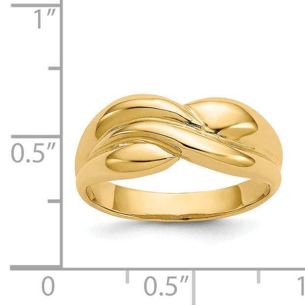 14k Polished Twisted Dome Ring