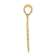 14k Solid Satin Polished Aquarius Zodiac Oval Pendant